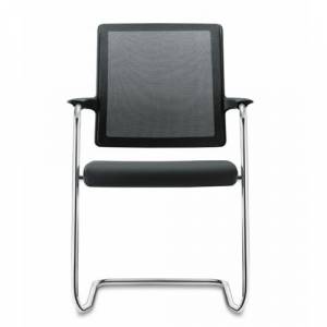 Freischwinger schwarz Konferenzstühle, Interstuhl, Goal-Air Besucherstuhl