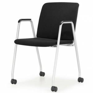 Lively Comforto 29 Besucherstuhl von Haworth mit gepolsterter Sitzfläche, Vierfußgestell und Rollen