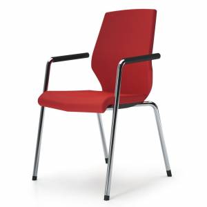 Besucherstuhl rot Konferenzstühle Cafeteria Stuhl König + Neurath, JET.II Besucherstuhl