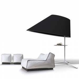 Büro-Stehleuchte Lampenschirm schwarz moderne Büroleuchte LED , BuzziSpace, Akustikleuchte BuzziShade Standing