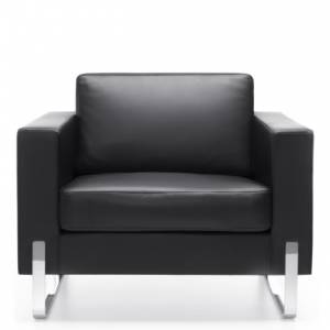 Büro Clubsessel schwarz Leder Design Loungemöbel  profim, myTurn Sessel
