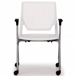Besucherstuhl weiß Besucherstüle Konferenzstühle mit Rollen fahrbar HAWORTH, Comforto 62
