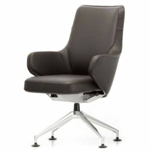 Chefsessel Leder schwarz volle Armlehnen, vitra, Grand Conference