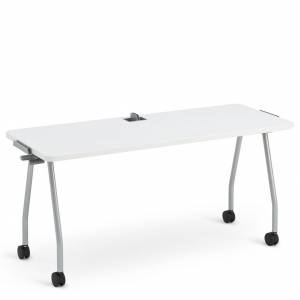 Weißer Schreibtisch auf Rollen Büro kleine Schreibtische mobil, Steelcase, Verb
