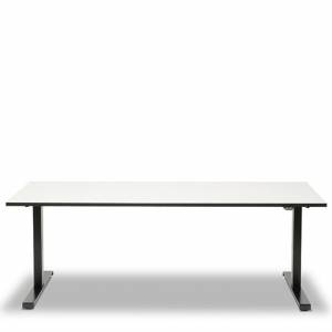 Elektrisch höhenverstellbarer Schreibtisch Büromöbel Schreibtische weiß  KIM, SEMPLICE LITE Sitz/Steh-Bürotisch
höhenverstellbar
Kabelwanne