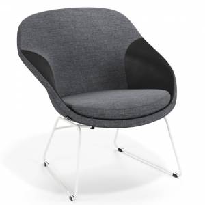 Bürosessel Loungesessel Stoff exklusive Loungemöbel grau, Materia, Pax