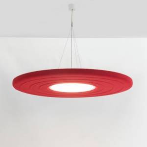 Büro Deckenlampe rot Filz Akustik Pendelleuchte, BuzziSpace, BuzziMoon