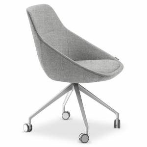 Besucherstuhl grau Konferenzstuhl mit Rollen Konferenzstühle Konferenzsessel offecct, Ezy