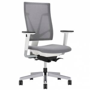 Ergonomischer Bürostuhl grau Bürodrehstuhl Stoff, Nowy Styl, 4ME