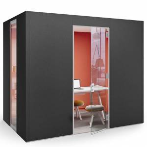 Akustik-Kabine Büro, Schallschutzkabine Büro, Mittelzone Büro, Akustik-Raumsystem, König + Neurath, INSIDE.CUBE