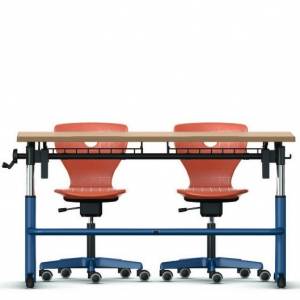Höhenverstellbarer Schülertisch Höhenverstellbarer Schreibtisch Holz, mitwachsender Schultisch, Seminartisch klein, VS, Ergo-III