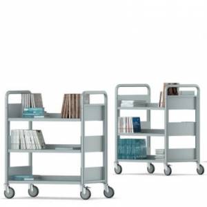 Rollregale | Bibliotheken, VS, Libro-Steel Bücherwagen