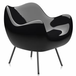 Design Loungesessel Cocktailsessel schwarz Kunststoff, VZOR, RM58 Classic