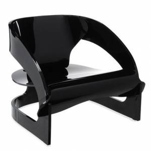 Lounge Sessel Design Clubsessel schwarz Kunststoff Loungemöbel, , Kartell, Joe Colombo