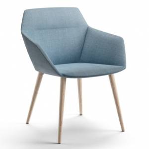 Lounge Sessel Stoff blau Design Büro Loungemöbel blau, Brunner, ray soft