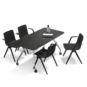 Rolltisch schwarz Rolltische Team-Tisch Rollen Team-Tische Brunner Team