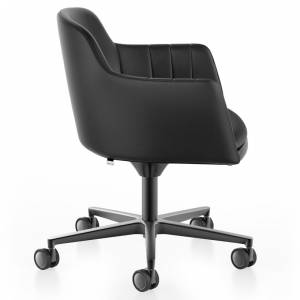 Loungesessel schwarz Drehsessel Clubsessel mit Rollen Konferenzstühle, Interstuhl, LEMONis5