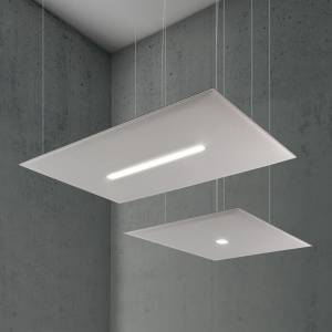 Büro Deckenleuchten Akustik Pendelleuchte LED Büroleuchte weiß, Caimi, Oversize lux