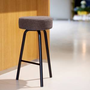 Barstuhl Stoff Stahl Barhocker, Cascando, Pully