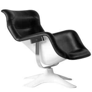 Clubsessel Leder Cocktailsessel schwarz Loungesessel Loungemöbel, Artek, Karuselli Lounge Chair