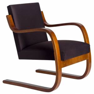 Clubsessel Design Loungesessel violett Stoff Loungemöbel, Artek, Armchair 402