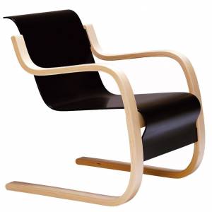 Clubsessel Leder schwarz Loungesessel Design Loungemöbel,Artek, Armchair 42