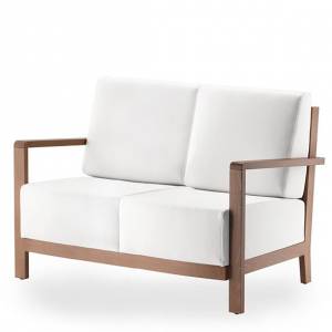 Loungesofa weiß Sofa Holz Clubsofa Lounge Loungemöbel Rosconi Rondo