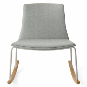 Schaukelstuhl grau stoff gepolstert Lounge Loungesessel Coalesse Montara650