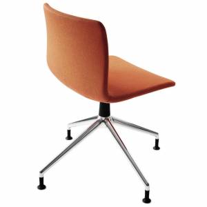Konferenzstuhl Besucherstuhl Seminarstuhl orange ohne Armlehnen Stoff gepolstert 4stern Konferenzstühle Wilkhahn Polsterstuhl Pep