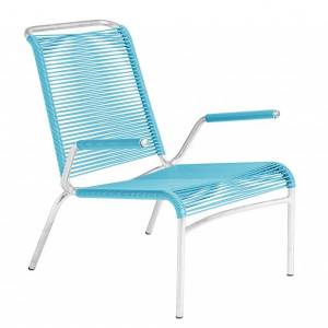 blau Sessel Rundstahlrohr Embru Altorfer Lounge Sessel