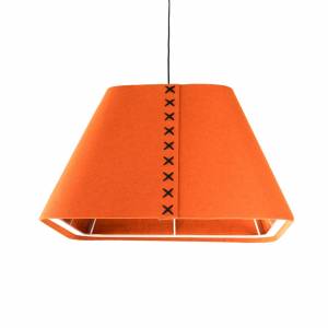 Pendelleuchten Design Pendelleuchte modern Bürolampe orange BuzziSpace Akustikleuchte BuzziShade Square