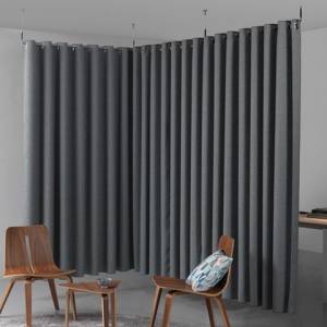 Trennwände Raumteiler grau gehängt Akustik Schallschutz Trennwand Büro Stellwand Büro Caimi Snowsound Clasp Divider