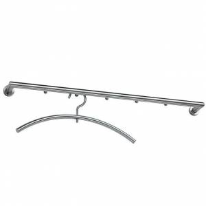 Garderobenstange Edelstahl-Wandgarderobe Garderobe Stahl, D-Tec, Sherpa
