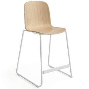 Barhocker mit Kuffengestell Barstuhl Holz Steelcase Cavatina