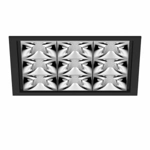 Quadratischer Einbau-Multi-Downlight Deckenleuchten LED Deckenlampe Design Bürolampe Decke schwarz XAL Unico Q9
