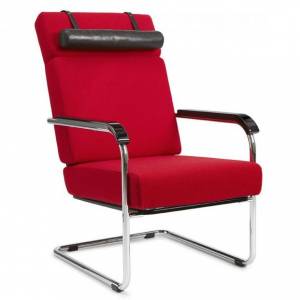 Loungesessel rot Sessel mit Armlehnen Lounge Klassiker Freischwingestell Embru Moser Hochlehner