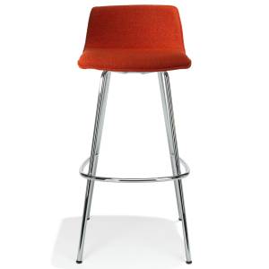 Barhocker rot Barstuhl mit Vierfußgestell Kusch+Co 2100 uni_verso