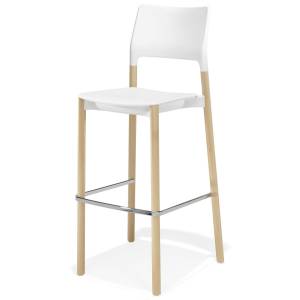 Barhocker weiß Barstuhl mit Vierfußgestell Holz Kunststoff Kusch+Co 3600 Arn