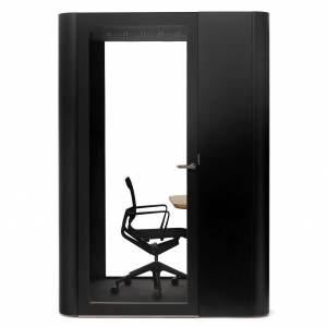 Telefonzelle schwarz, Akustik-Kabine, Schallschutzkabine, Büro, Akustik-Raumsystem, MUTE Design, Akustik Telefonkabine Space M