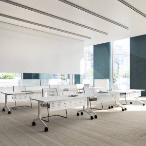 Seminartisch fahrbar Seminartische mit Rollen weiss Klapptisch Assmann Büromöbel Pontis Tischsystemsystem