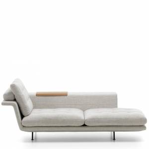 Loungesessel grau Sessel Stoff gepolstert Sitzmöbel Komfort Vitra Grand Sofà Chaise Longue