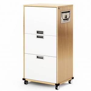 Container mit Rollen Desksharing Caddy Holz fahrbar Mikomax Kubik