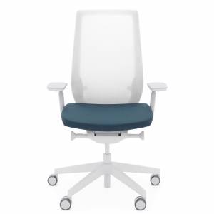Drehstuhl weiss türkis Bürostuhl Design Bürostühle mit Armlehnen Netzgewebe Profim AccisPro