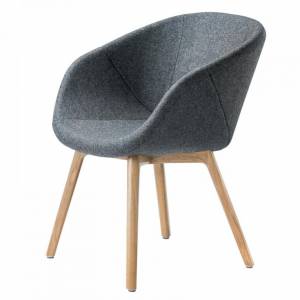 Sessel Lounge Besucherstuhl grau Besucherstühle Holz Brune Grand chair wood