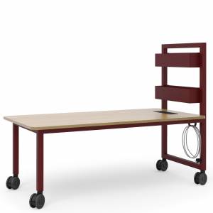 Schreibtisch auf Rollen rot Rolltisch rollbare Schreibtische modern Büromöbel schwedisches Design, Materia, Vagabond Screen