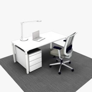 Arbeitstisch weiss Schreibtisch Büro Schreibtische Kabelkanal Steelcase Kalidro