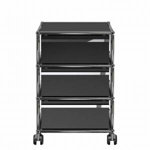Container schwarz mit Rollen USM Rollcontainer Haller