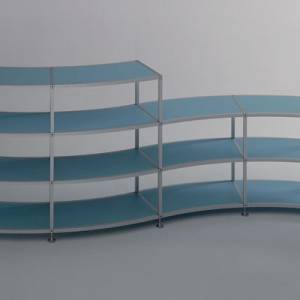 Regalschrank offen Büroregal blau Regal, AluOffice, Systemmöbel