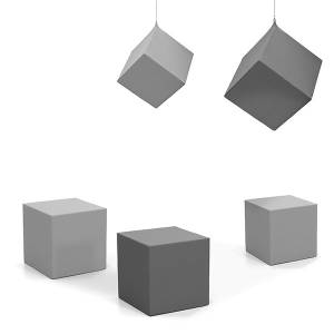 Hocker Polsterhocker Deckenabsorber Raumakustik Schallschutz-Möbel, B11, CUBE Akustikwürfel