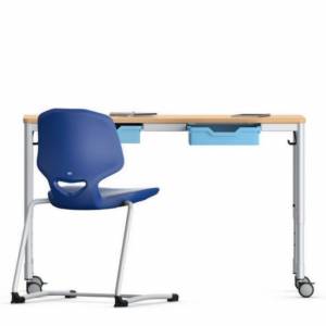 Schreibtisch Schulungstisch Schülertisch mit Rundrohrbeinen VS EcoTable-Q